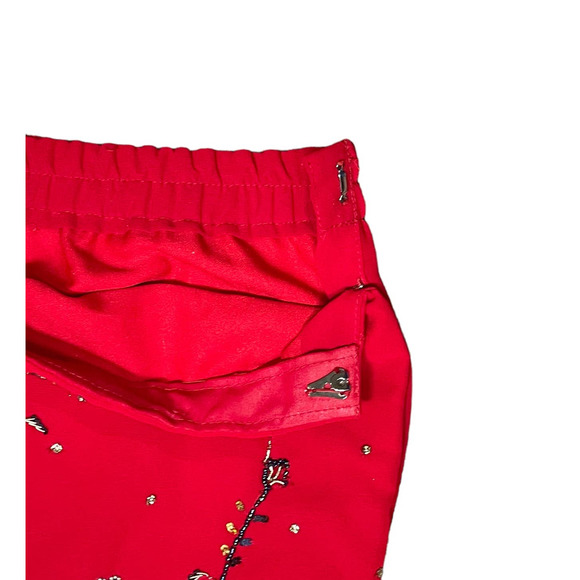 Embellished Red Indian Skirt and Top Sari Set Traditional Wedding Womens Size 30 - Picture 12 of 14